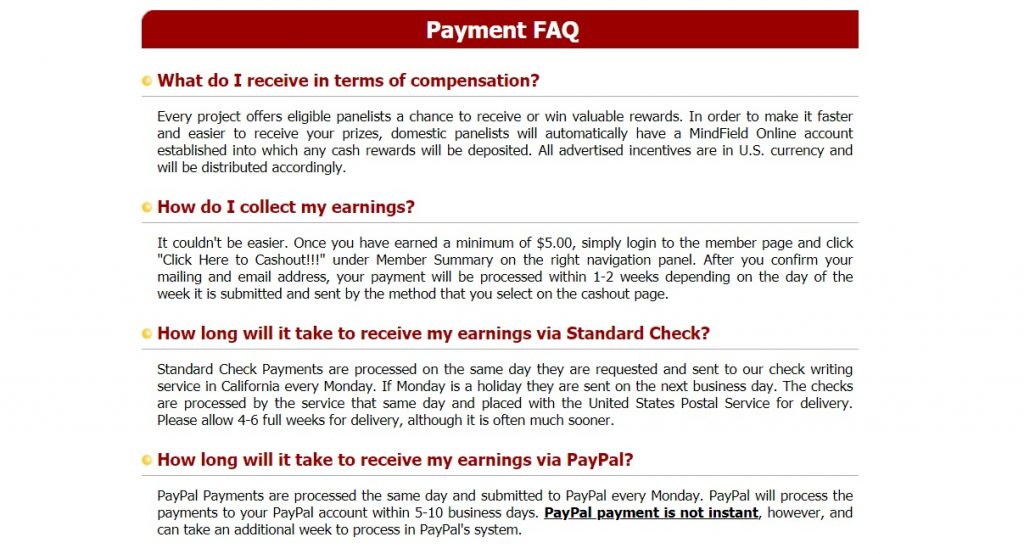 MindField Online Getting Paid